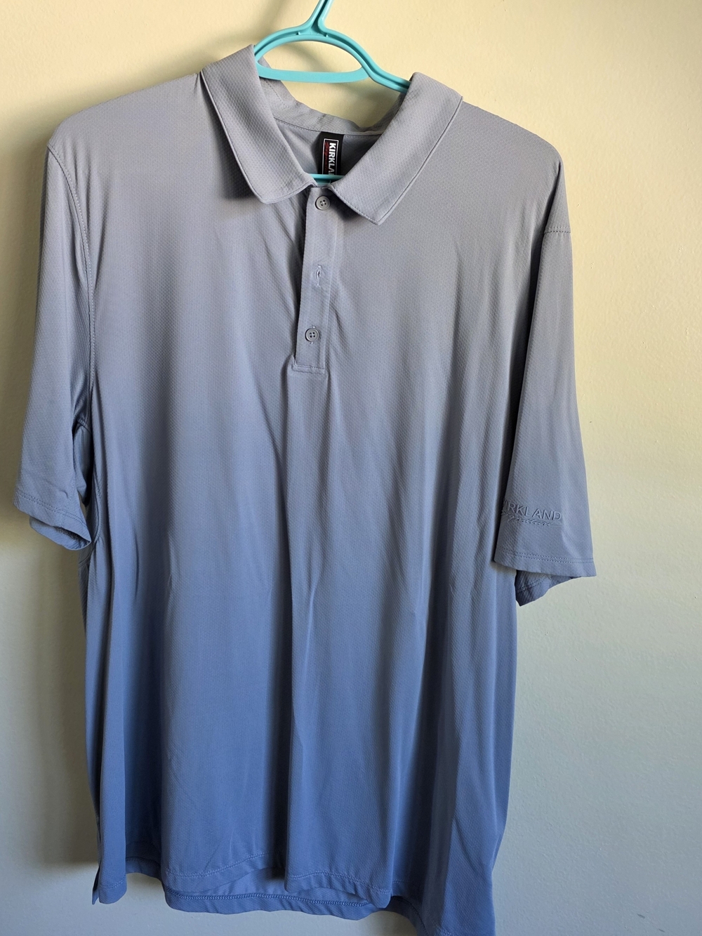 Kirkland Signature Men's Pale Grey Performance Polo Shirt Size XL